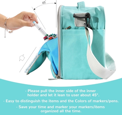 Stoccaggio Borsa per pennarelle pennarello pennarello per colorare matite Libri Arte e mestiere forniture Strumenti cosmetici, fino a 130 penne