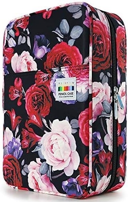 Cassa per matite a colori 300 slot - Organizzatore di cassa per penne con fascia e cerniera, portapiatti multilivello per la penna a colori Prismacolor
