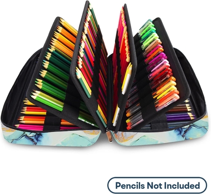 Cassa per matite a colori 300 slot - Organizzatore di cassa per penne con fascia e cerniera, portapiatti multilivello per la penna a colori Prismacolor