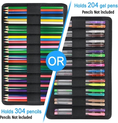 Cassa per matite a colori 300 slot - Organizzatore di cassa per penne con fascia e cerniera, portapiatti multilivello per la penna a colori Prismacolor