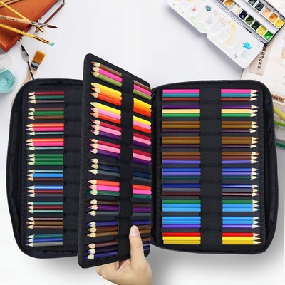 Cassa per matite a colori 300 slot - Organizzatore di cassa per penne con fascia e cerniera, portapiatti multilivello per la penna a colori Prismacolor
