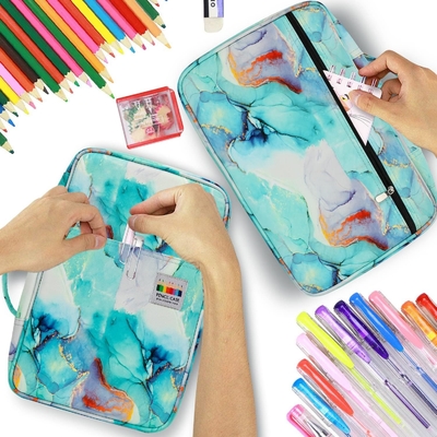 Cassa per matite a colori 300 slot - Organizzatore di cassa per penne con fascia e cerniera, portapiatti multilivello per la penna a colori Prismacolor
