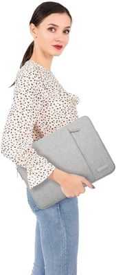 Borsa con manica per laptop Compatibile con MacBook Air 13 M3 A3113 M2 /Pro 13 M2 M1,Bossa verticale in poliestere con tasca, grigio
