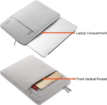 Borsa con manica per laptop Compatibile con MacBook Air 13 M3 A3113 M2 /Pro 13 M2 M1,Bossa verticale in poliestere con tasca, grigio