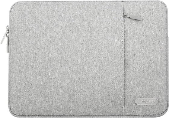 Borsa con manica per laptop Compatibile con MacBook Air 13 M3 A3113 M2 /Pro 13 M2 M1,Bossa verticale in poliestere con tasca, grigio