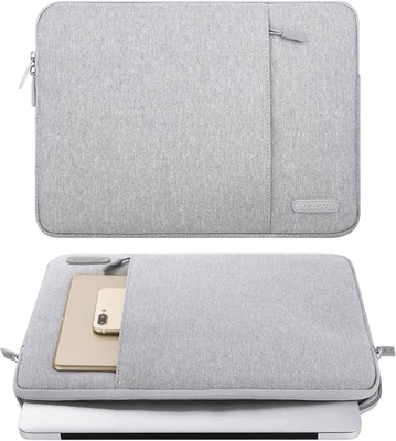 Borsa con manica per laptop Compatibile con MacBook Air 13 M3 A3113 M2 /Pro 13 M2 M1,Bossa verticale in poliestere con tasca, grigio