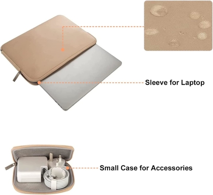 Manica per laptop Compatibile con MacBook Air/Pro, notebook da 13 a 13,3 pollici, borsa in neoprene con cassa piccola, albicocca