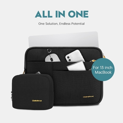 Adatto per,MacBook Pro 13-14 pollici, PET riciclato portatile con manico e tasca di accessori
