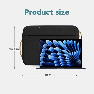 Adatto per,MacBook Pro 13-14 pollici, PET riciclato portatile con manico e tasca di accessori
