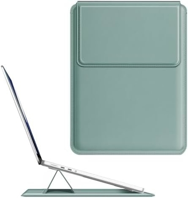 Cassa per laptop MacBook Air 13.6M3 M2 A3113 A2681/MacBook Pro 14 A2992-PU Copertura di borsa sottile in pelle con funzione di supporto, marrone