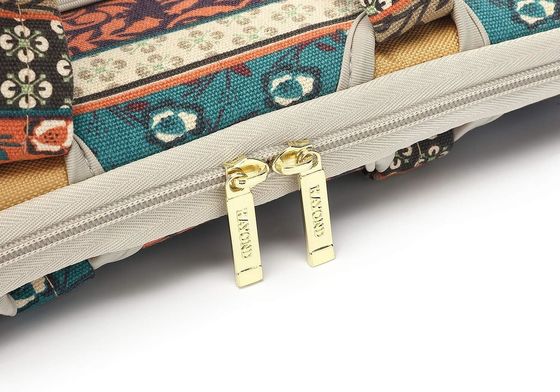 Borsa portatile progettata per computer portatili da 12,5 a 14 pollici con tessuto di tela stampato interno imbottito e più opzioni di trasporto