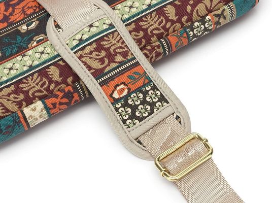 Borsa portatile progettata per computer portatili da 12,5 a 14 pollici con tessuto di tela stampato interno imbottito e più opzioni di trasporto