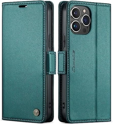 QLTYPRI Wallet Cover per iPhone 13/14, [RFID-blocking] porta slot per carte di credito per la protezione antiurto della custodia del telefono
