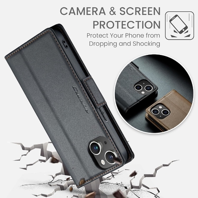 QLTYPRI Wallet Cover per iPhone 13/14, [RFID-blocking] porta slot per carte di credito per la protezione antiurto della custodia del telefono