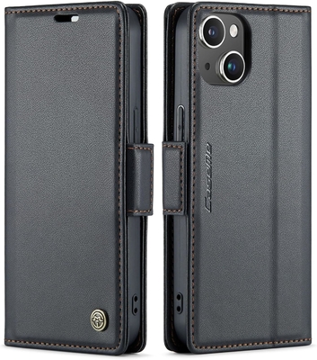 QLTYPRI Wallet Cover per iPhone 13/14, [RFID-blocking] porta slot per carte di credito per la protezione antiurto della custodia del telefono