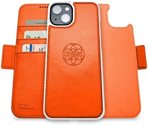 Cassa per portafoglio iPhone 13 / custodia a scossa 2 in 1 e set di pelle vegana staccabile, compatibile con MagSafe, protetta da RFID