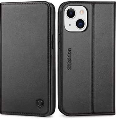 Cassa pieghevole per portafogli in pelle sigillo magnetico porta slot per schede di blocco RFID Cassa completamente protetta compatibile con iPhone 13