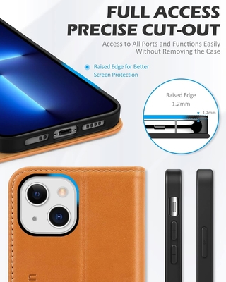 Cassa pieghevole per portafogli in pelle sigillo magnetico porta slot per schede di blocco RFID Cassa completamente protetta compatibile con iPhone 13