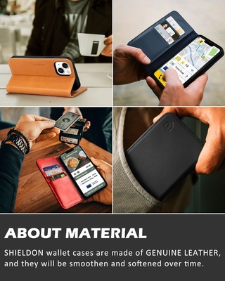 Cassa pieghevole per portafogli in pelle sigillo magnetico porta slot per schede di blocco RFID Cassa completamente protetta compatibile con iPhone 13