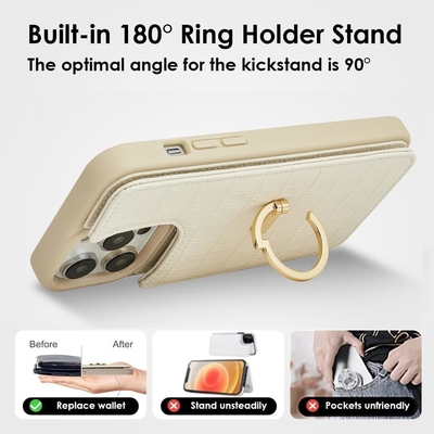 iPhone 13Pro Max 6.7&quot;, custodia per portafogli con portacarte, custodia protettiva in pelle con portaanello,