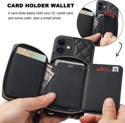 iPhone 12/12 Pro crossbody sacchetto, RFID protetto PU fascia in pelle supporto con slot per carte Split bag fascia per polso lanyard
