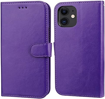 Compatibile con iPhone 12/Pro custodia per portafogli con portacarte supporto in cuoio PU cinghia per polso a prova di urti con conchiglia da 6,1 pollici