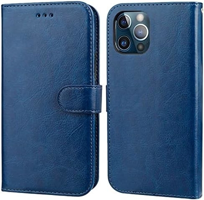 Compatibile con iPhone 12/Pro custodia per portafogli con portacarte supporto in cuoio PU cinghia per polso a prova di urti con conchiglia da 6,1 pollici