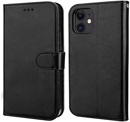 Compatibile con iPhone 12/Pro custodia per portafogli con portacarte supporto in cuoio PU cinghia per polso a prova di urti con conchiglia da 6,1 pollici