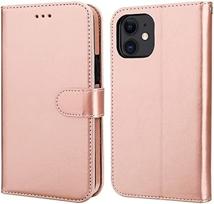 Compatibile con iPhone 12/Pro custodia per portafogli con portacarte supporto in cuoio PU cinghia per polso a prova di urti con conchiglia da 6,1 pollici
