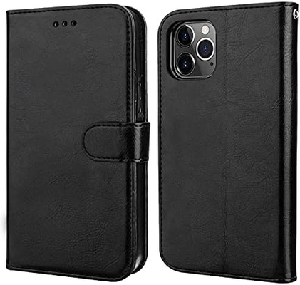 Compatibile con iPhone 12/Pro custodia per portafogli con portacarte supporto in cuoio PU cinghia per polso a prova di urti con conchiglia da 6,1 pollici