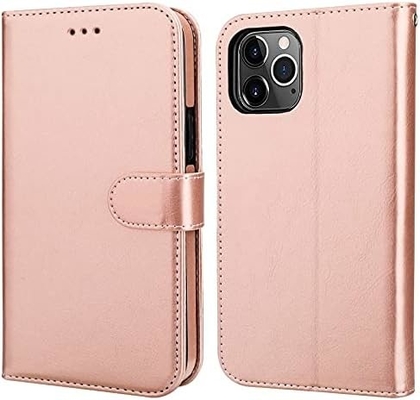 Compatibile con iPhone 12/Pro custodia per portafogli con portacarte supporto in cuoio PU cinghia per polso a prova di urti con conchiglia da 6,1 pollici