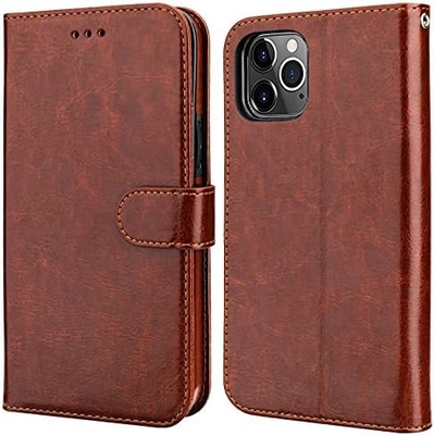 Compatibile con iPhone 12/Pro custodia per portafogli con portacarte supporto in cuoio PU cinghia per polso a prova di urti con conchiglia da 6,1 pollici