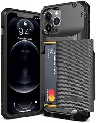 Per iPhone 12 Pro Max con [4 carte]Premium solido portafoglio slot carta di credito per iPhone 12 Pro Max 6,7 pollici