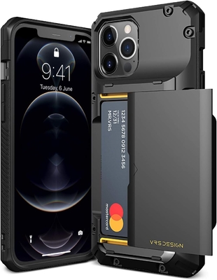 Per iPhone 12 Pro Max con [4 carte]Premium solido portafoglio slot carta di credito per iPhone 12 Pro Max 6,7 pollici