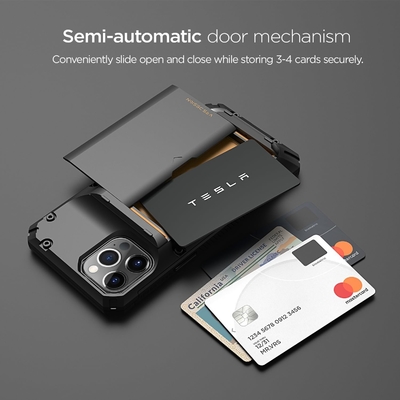 Per iPhone 12 Pro Max con [4 carte]Premium solido portafoglio slot carta di credito per iPhone 12 Pro Max 6,7 pollici