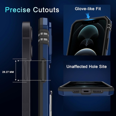 iPhone 12 Pro Max con Slide Camera Cover+Screen Protector ((1 pacchetto),Rotated Ring Kickstand Military Grade Shockproof
