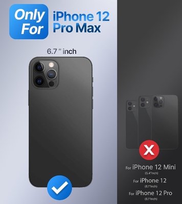 Protezioni per iPhone 12 Pro Max Cassa con supporto, Cassa del telefono chiara con porta anello doppio [regolabile e pieghevole]