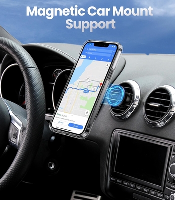 Protezioni per iPhone 12 Pro Max Cassa con supporto, Cassa del telefono chiara con porta anello doppio [regolabile e pieghevole]