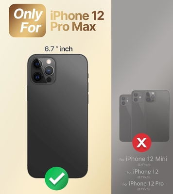 Cassa per iPhone 12 Pro Max con supporto, Cassa per telefono con supporto a doppio anello, Cassa protettiva di lusso per donne