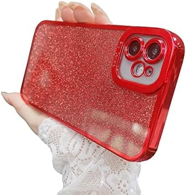 iPhone 12 Pro Max design della custodia trasparente, glitter incorporato lusso carta lucida, pop e bella