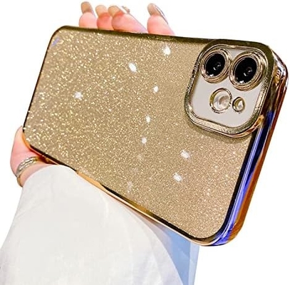 iPhone 12 Pro Max design della custodia trasparente, glitter incorporato lusso carta lucida, pop e bella