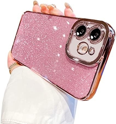 iPhone 12 Pro Max design della custodia trasparente, glitter incorporato lusso carta lucida, pop e bella