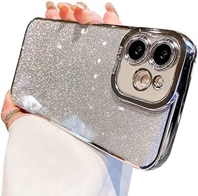 iPhone 12 Pro Max design della custodia trasparente, glitter incorporato lusso carta lucida, pop e bella