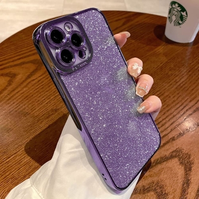 iPhone 12 Pro Max design della custodia trasparente, glitter incorporato lusso carta lucida, pop e bella