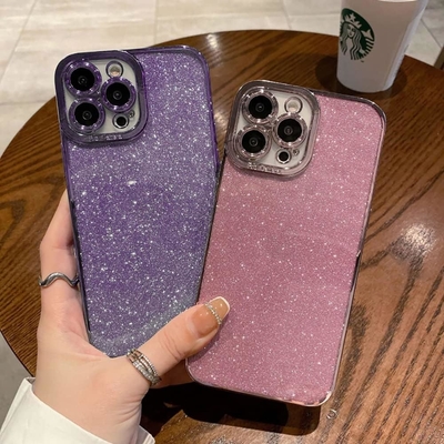 iPhone 12 Pro Max design della custodia trasparente, glitter incorporato lusso carta lucida, pop e bella