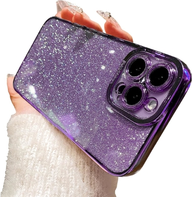 iPhone 12 Pro Max design della custodia trasparente, glitter incorporato lusso carta lucida, pop e bella
