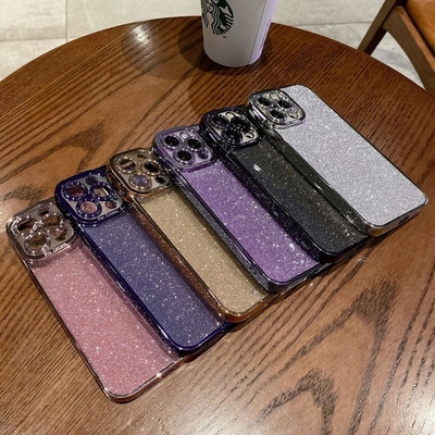 iPhone 12 Pro Max design della custodia trasparente, glitter incorporato lusso carta lucida, pop e bella