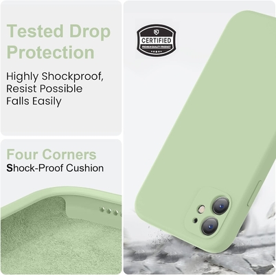 Compatibile con la custodia dell'iPhone 11, Silicone liquido aggiornato con [bordi quadrati] [rivestimento morbido in microfibra antigraffi]
