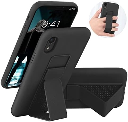 Cassa Kickstand in silicone Compatibile con la custodia dell'iPhone 11 (6,1 pollici) Stand verticale e orizzontale Strappa a mano Kickstand in metallo