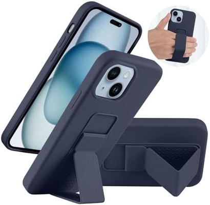Cassa Kickstand in silicone Compatibile con la custodia dell'iPhone 11 (6,1 pollici) Stand verticale e orizzontale Strappa a mano Kickstand in metallo
